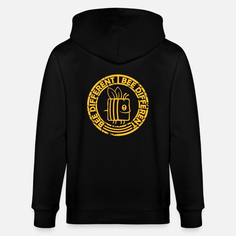 bee different Spruch Zitat - Stanley/Stella Unisex Bio-Kapuzenjacke CULTIVATOR  - Schwarz