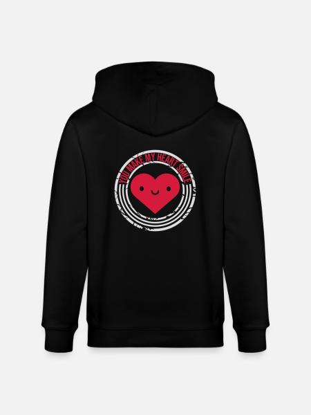 make my heart smile - Stanley/Stella Unisex Bio-Kapuzenjacke CULTIVATOR  - Schwarz