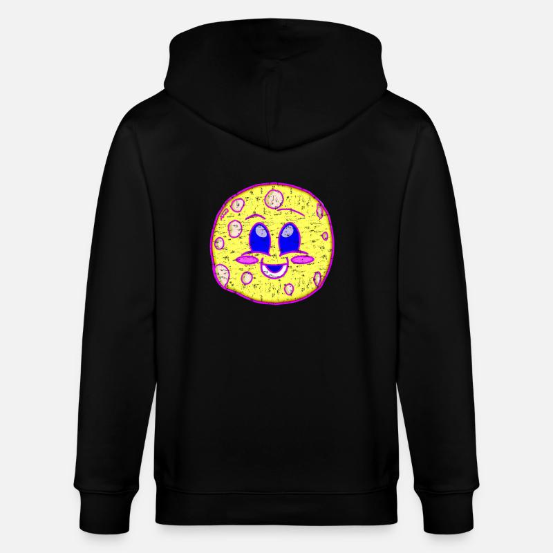 Lune laide Kawaii - Veste à capuche bio CULTIVATOR Stanley/Stella Unisexe - noir