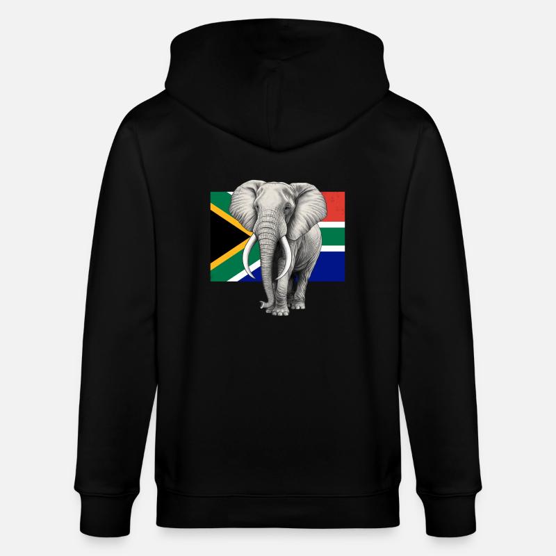 Drapeau éléphant d’Afrique du Sud - Veste à capuche bio CULTIVATOR Stanley/Stella Unisexe - noir