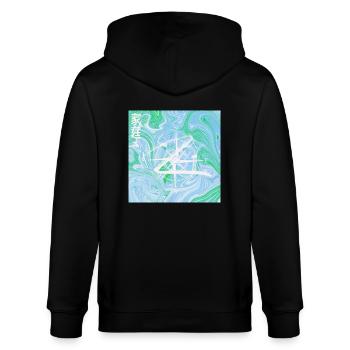 Vaporized lion - Stanley/Stella Unisex Bio-Kapuzenjacke CULTIVATOR  - Schwarz - Hinten - Anna (173cm)