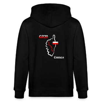 GR20 Grande Randonnée Corse trekking marche - Veste à capuche bio CULTIVATOR Stanley/Stella Unisexe - noir - Dos - Anna (173cm)