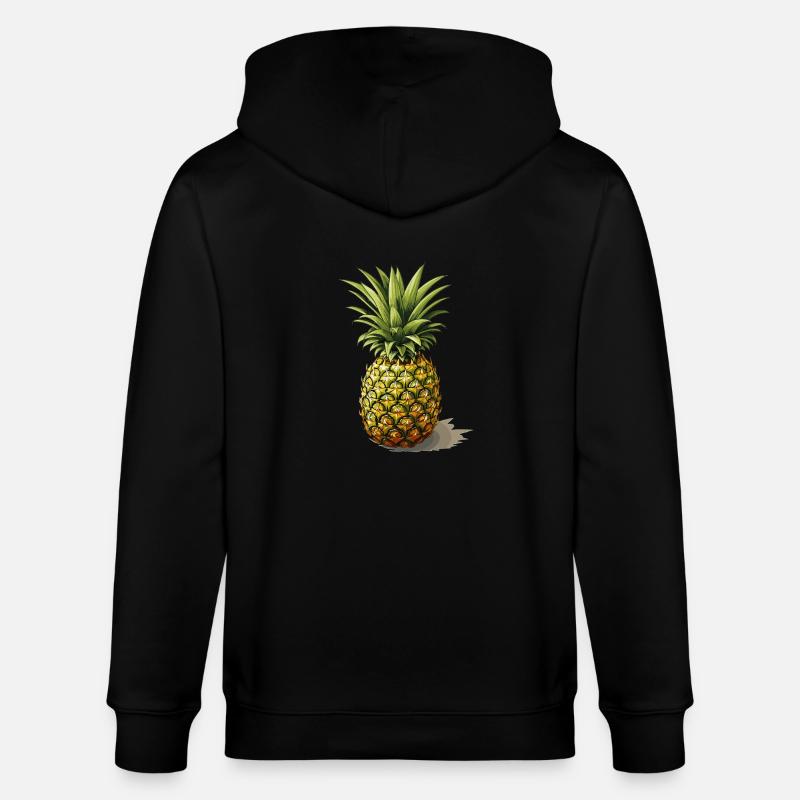 Ananas - illustration - Veste à capuche bio CULTIVATOR Stanley/Stella Unisexe - noir