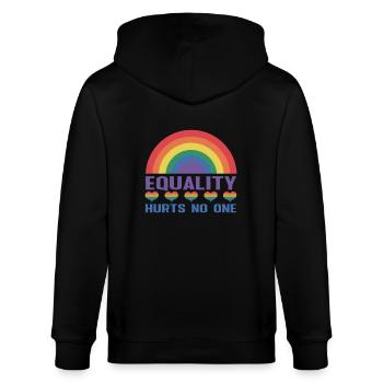 Equality hurts no one - Stanley/Stella CULTIVATOR  Unisex Organic Hooded Jacket - black - Back - Anna (173cm)
