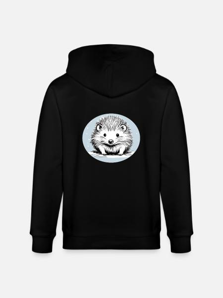 Hérisson Mignon - Veste à capuche bio CULTIVATOR Stanley/Stella Unisexe - noir