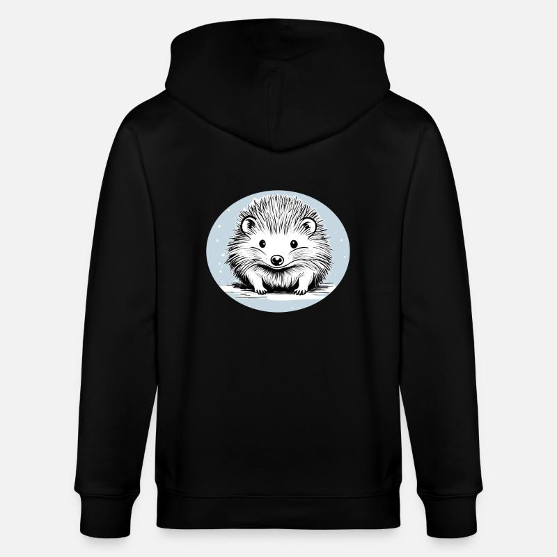 Niedlicher Igel - Stanley/Stella Unisex Bio-Kapuzenjacke CULTIVATOR  - Schwarz