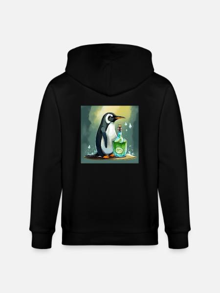pingouin avec une bouteille de - Veste à capuche bio CULTIVATOR Stanley/Stella Unisexe - noir