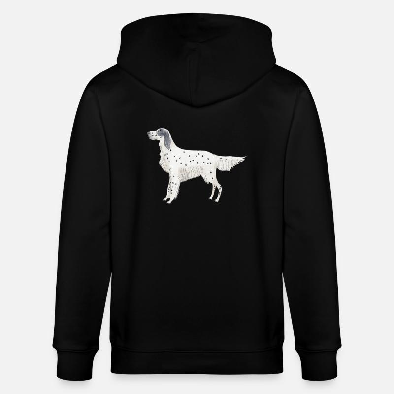 Setter anglais Chiens drôles - Veste à capuche bio CULTIVATOR Stanley/Stella Unisexe - noir