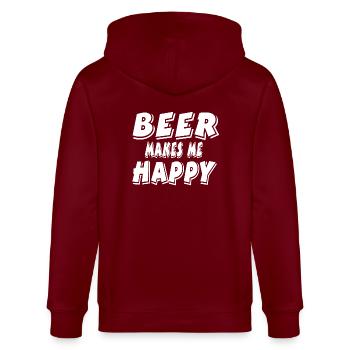 Beer - Stanley/Stella CULTIVATOR  Unisex Organic Hooded Jacket - burgundy - Back - Anna (173cm)