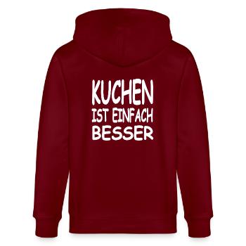 Kuchen - Stanley/Stella Unisex Bio-Kapuzenjacke CULTIVATOR  - Burgunderrot - Hinten - Anna (173cm)