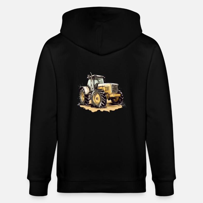 Tracteur jaune n°3 - Veste à capuche bio CULTIVATOR Stanley/Stella Unisexe - noir