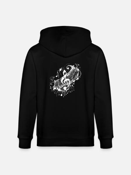 Vintage Music Clef i tatoveringsstil - Stanley/Stella økologisk unisex-hættejakke CULTIVATOR  - sort