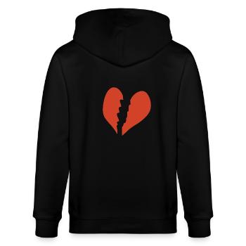 gebrochenes Herz Symbol - Stanley/Stella Unisex Bio-Kapuzenjacke CULTIVATOR  - Schwarz - Hinten - Anna (173cm)
