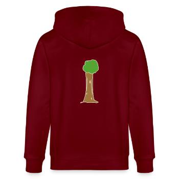 Baum Symbol Natur grün pflanze - Stanley/Stella Unisex Bio-Kapuzenjacke CULTIVATOR  - Burgunderrot - Hinten - Anna (173cm)