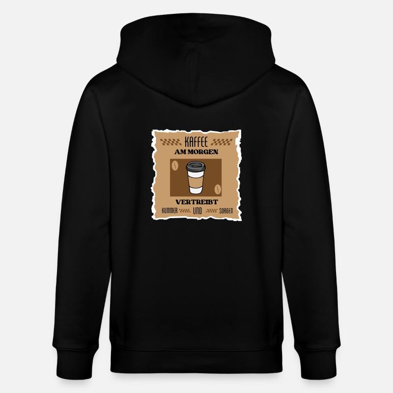 Kaffee Spruch - Stanley/Stella Unisex Bio-Kapuzenjacke CULTIVATOR  - Schwarz