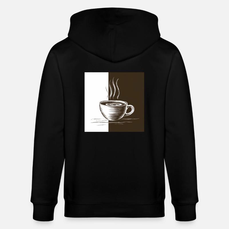 Kaffeezeit - Stanley/Stella Unisex Bio-Kapuzenjacke CULTIVATOR  - Schwarz