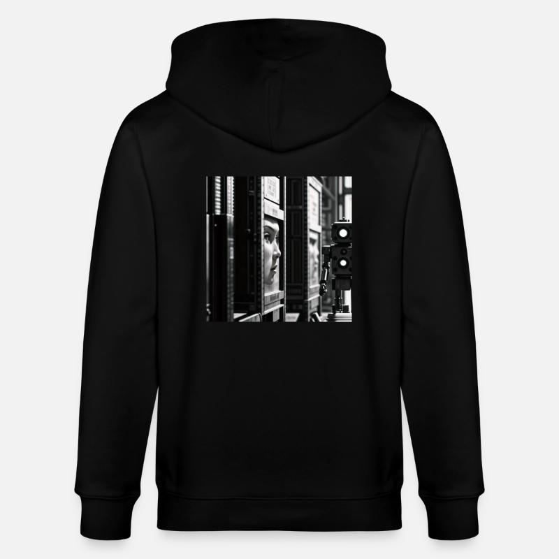 Roboter 1 - Stanley/Stella Unisex Bio-Kapuzenjacke CULTIVATOR  - Schwarz