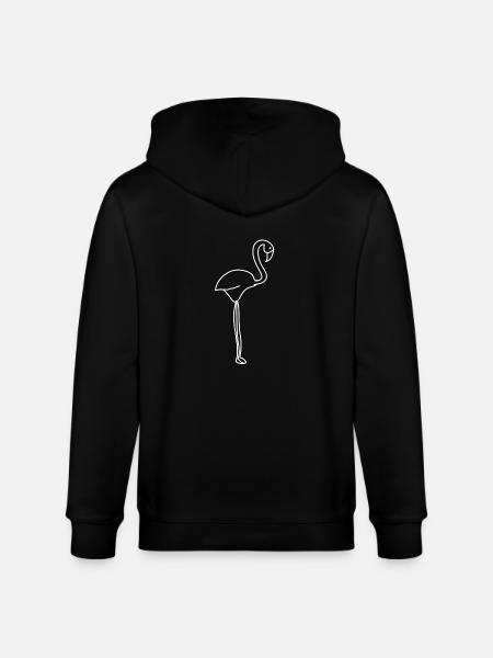 Flamingo Animal Icon - Stanley/Stella CULTIVATOR Unisex Organic Hooded Jacket - black