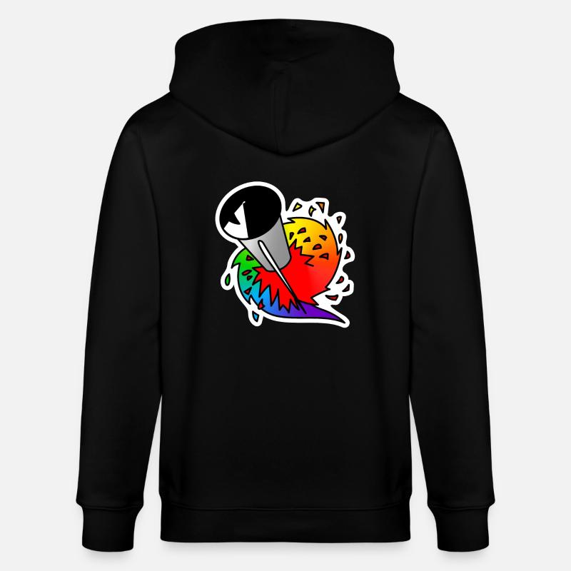 Regenbogen Rakete : Sticky Queer Pride - Stanley/Stella Unisex Bio-Kapuzenjacke CULTIVATOR  - Schwarz