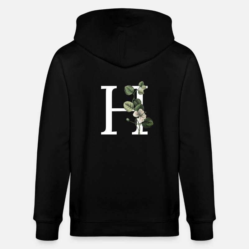 lettre h botanique vert - Veste à capuche bio CULTIVATOR Stanley/Stella Unisexe - noir