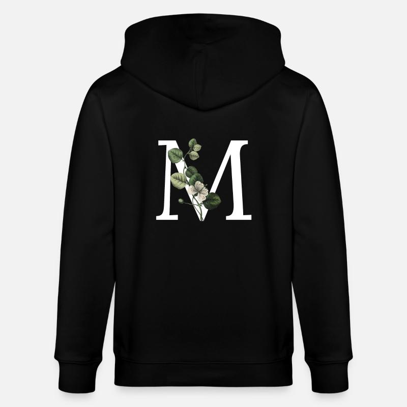 lettre m botanique vert - Veste à capuche bio CULTIVATOR Stanley/Stella Unisexe - noir