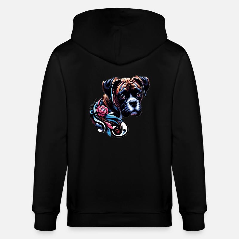 Boxer fleur - Veste à capuche bio CULTIVATOR Stanley/Stella Unisexe - noir