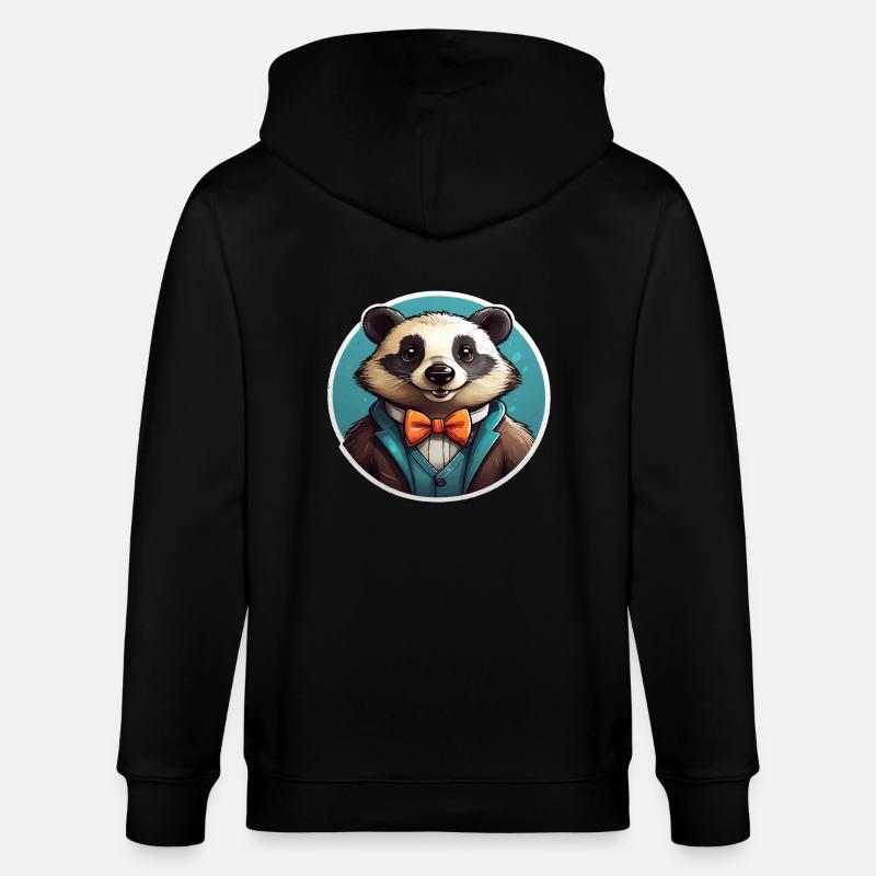 Drôle d’ours panda - Veste à capuche bio CULTIVATOR Stanley/Stella Unisexe - noir