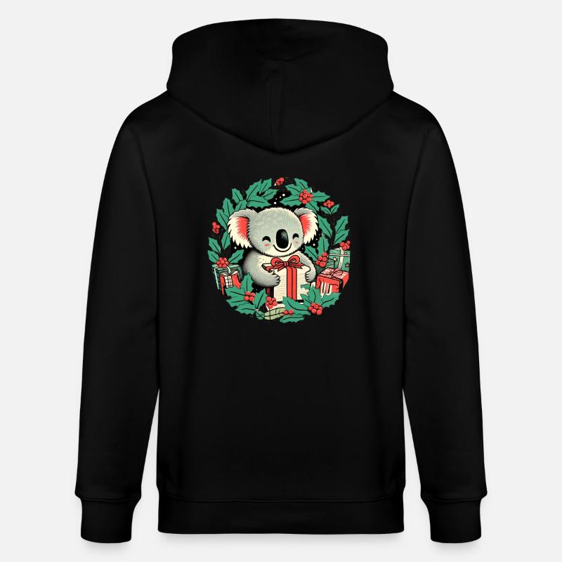 Ours koala de Noël - Veste à capuche bio CULTIVATOR Stanley/Stella Unisexe - noir