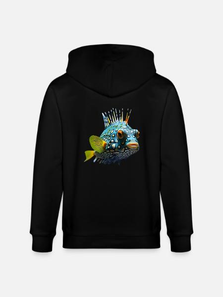 Exotic fish in bright colours - Stanley/Stella CULTIVATOR  Unisex Organic Hooded Jacket - black