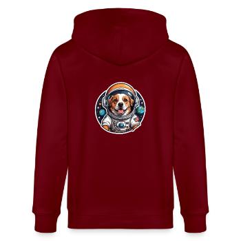 Chien astronaute dans l’espace - Veste à capuche bio CULTIVATOR Stanley/Stella Unisexe - bordeaux - Dos - Anna (173cm)