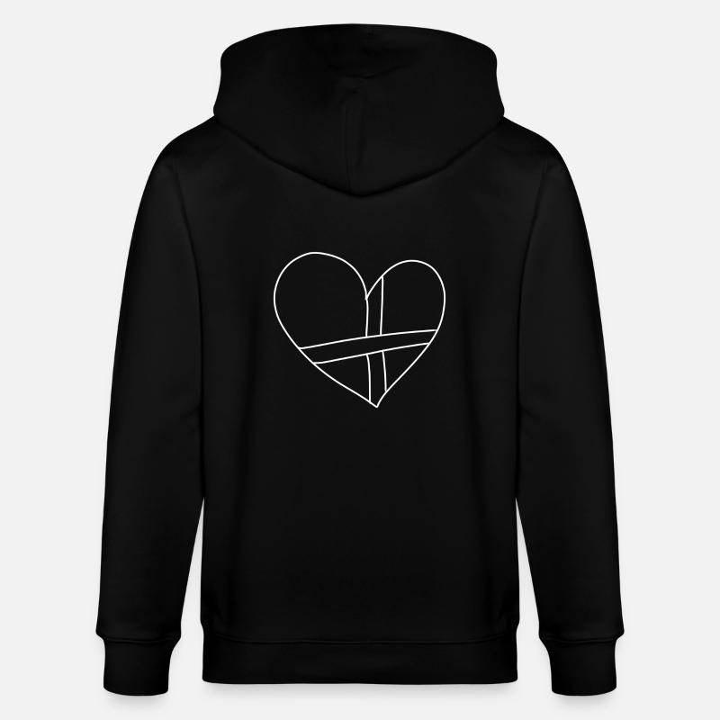 Patch ruban Heart Lines - Veste à capuche bio CULTIVATOR Stanley/Stella Unisexe - noir