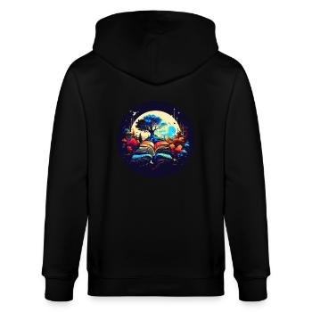 Verträumtes Leseerlebnis - Stanley/Stella Unisex Bio-Kapuzenjacke CULTIVATOR  - Schwarz - Hinten - Anna (173cm)