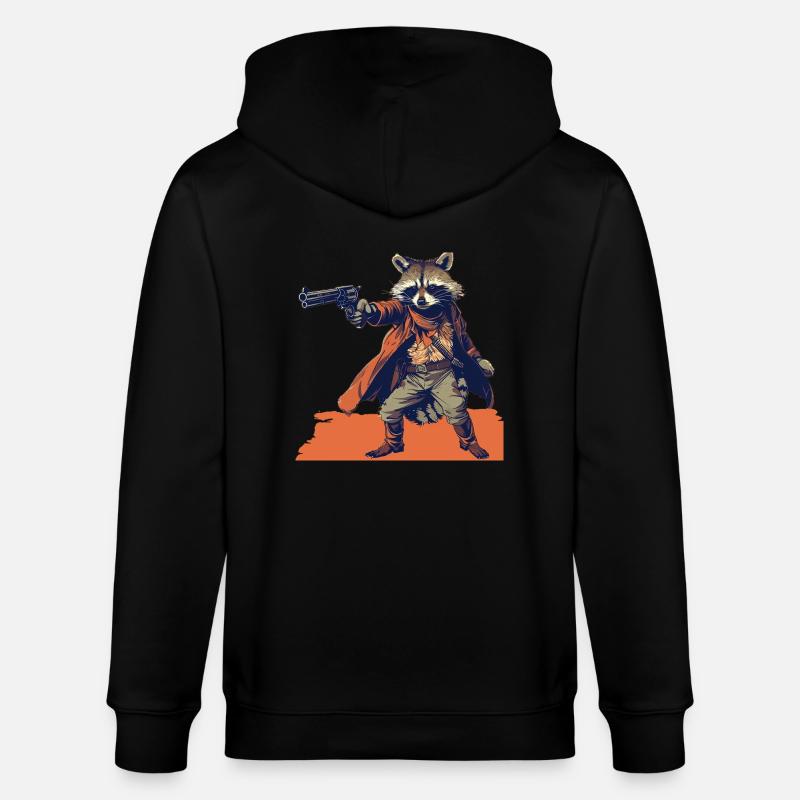 Waschbär - Stanley/Stella Unisex Bio-Kapuzenjacke CULTIVATOR  - Schwarz