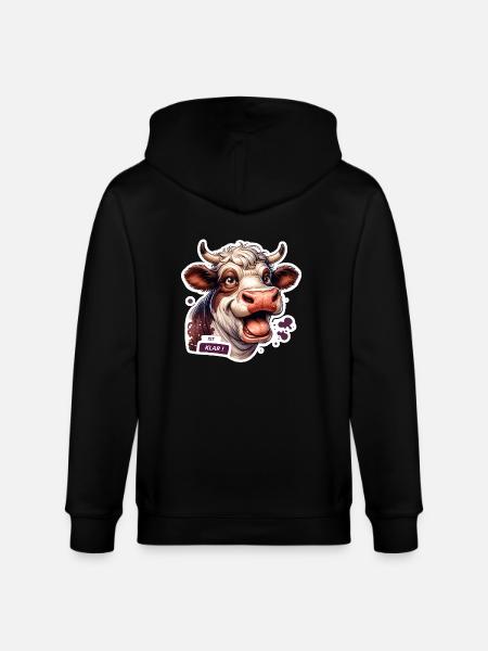 Cow funny all right - Stanley/Stella CULTIVATOR  Unisex Organic Hooded Jacket - black