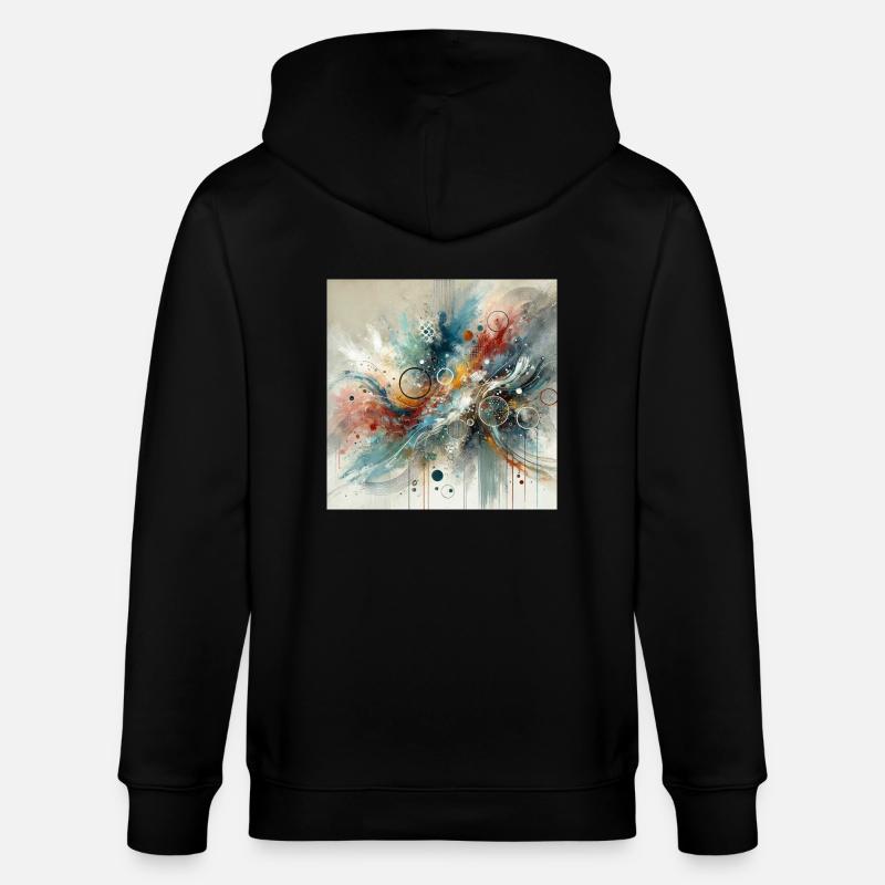 Dynamischer Fluss - Abstraktes Gemälde - Stanley/Stella Unisex Bio-Kapuzenjacke CULTIVATOR  - Schwarz