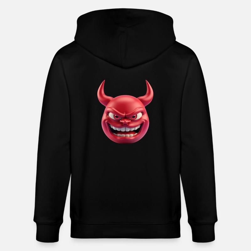 Teufel Satan Emoticon - Stanley/Stella Unisex Bio-Kapuzenjacke CULTIVATOR  - Schwarz