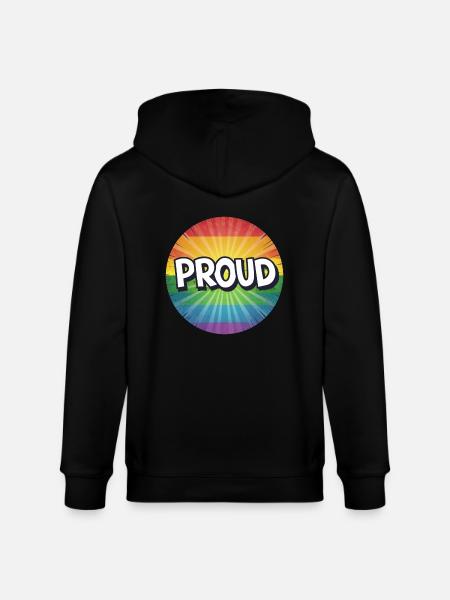 LGBTQ Proud - Stanley/Stella CULTIVATOR Unisex Organic Hooded Jacket - black