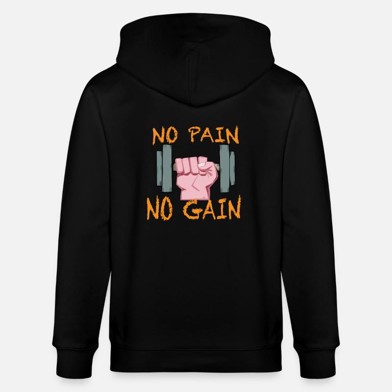 no pain no gain - Veste à capuche bio CULTIVATOR Stanley/Stella Unisexe - noir