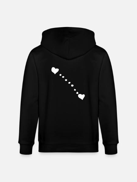 Point Hearts Heart Circles - Stanley/Stella CULTIVATOR  Unisex Organic Hooded Jacket - black