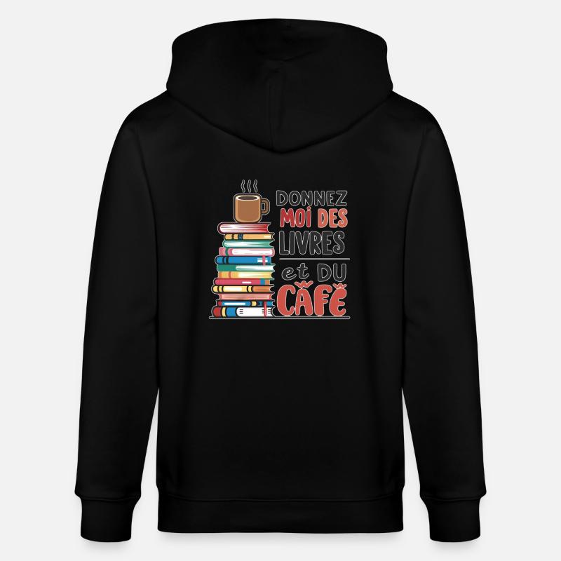 Bücher & Kaffee - Kultur & Trinken - Stanley/Stella Unisex Bio-Kapuzenjacke CULTIVATOR  - Schwarz