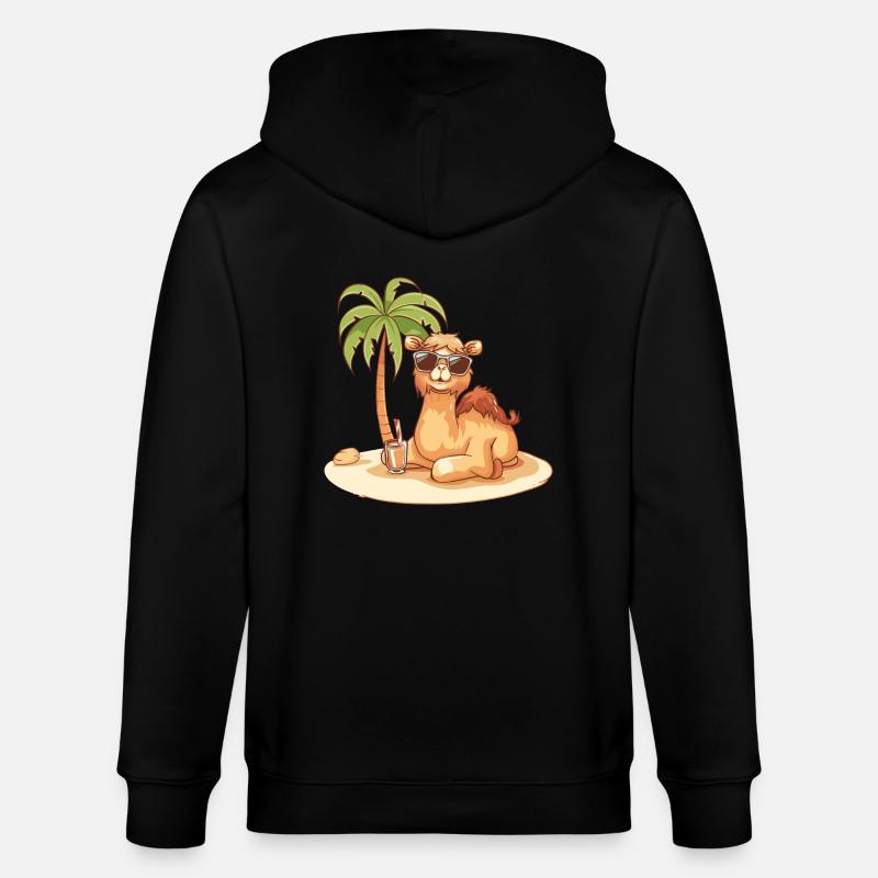 Kamel Sommer Strand Comic - Stanley/Stella Unisex Bio-Kapuzenjacke CULTIVATOR  - Schwarz