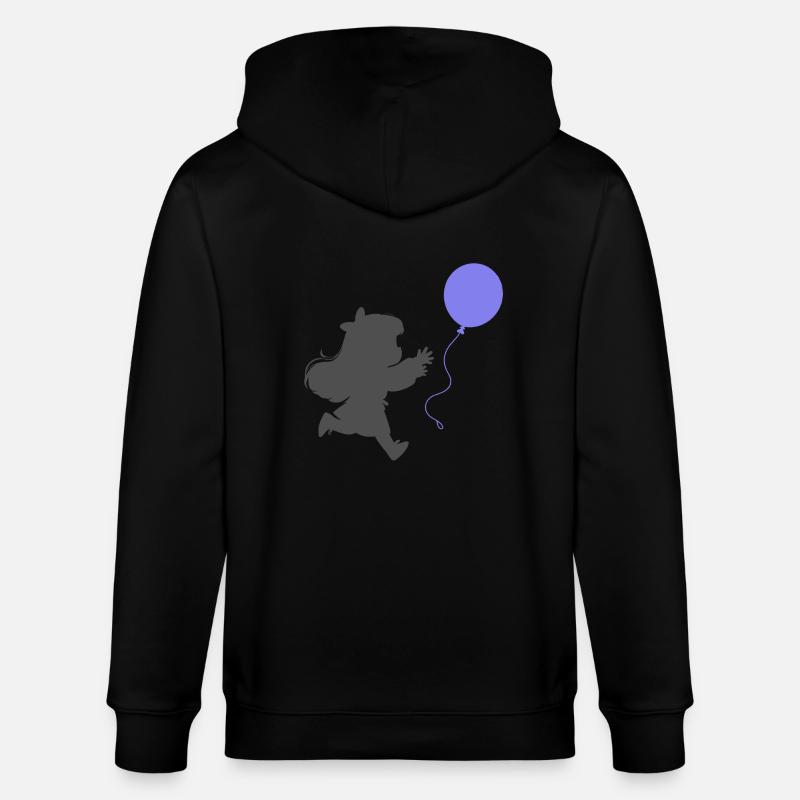 Mädchen mit einem Luftballon - Stanley/Stella Unisex Bio-Kapuzenjacke CULTIVATOR  - Schwarz