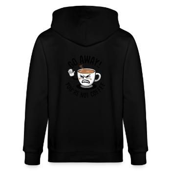 Go away! You're not coffee. - Stanley/Stella Unisex Bio-Kapuzenjacke CULTIVATOR  - Schwarz - Hinten - Anna (173cm)