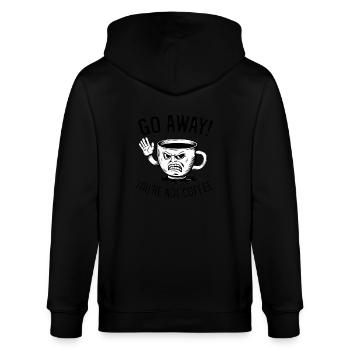 Go away! You're not coffee. - Stanley/Stella Unisex Bio-Kapuzenjacke CULTIVATOR  - Schwarz - Hinten - Anna (173cm)