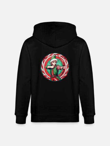 Weihnachtself Bogenschießen - Stanley/Stella Unisex Bio-Kapuzenjacke CULTIVATOR  - Schwarz