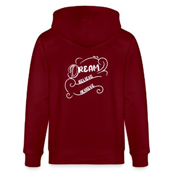 Dream Believe Achieve - Stanley/Stella CULTIVATOR  Unisex Organic Hooded Jacket - burgundy - Back - Anna (173cm)