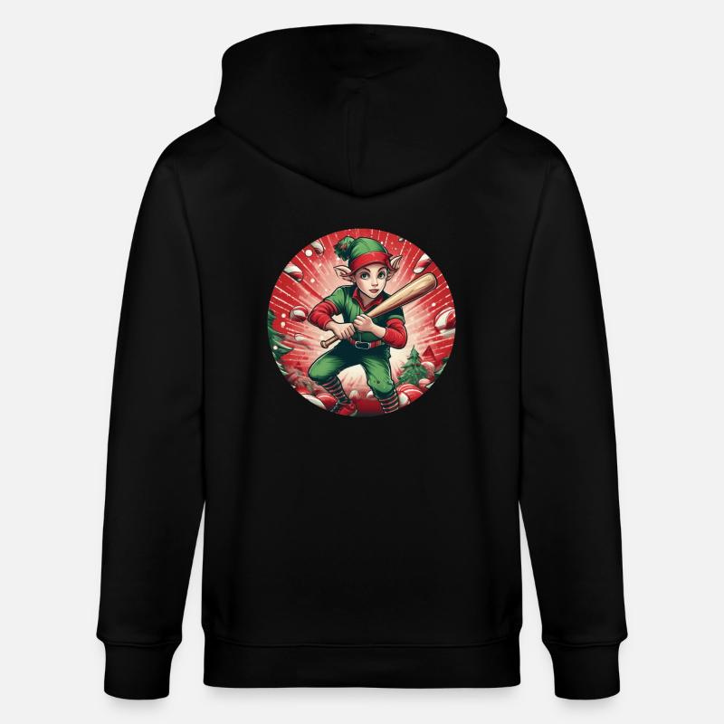 Baseball elfe de Noël - Veste à capuche bio CULTIVATOR Stanley/Stella Unisexe - noir