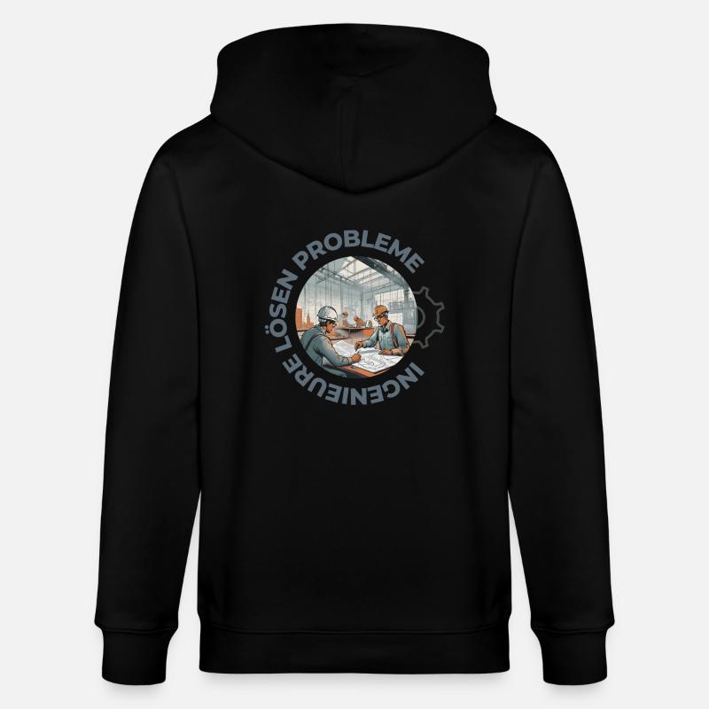 Engineers solve problems - Stanley/Stella CULTIVATOR  Unisex Organic Hooded Jacket - black