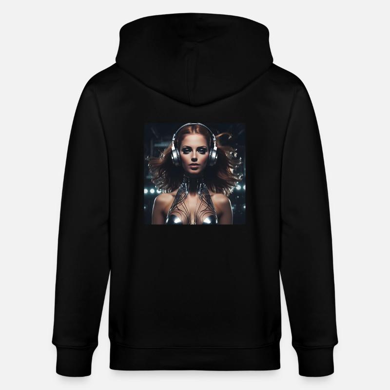 Techno-Mädchen - Stanley/Stella Unisex Bio-Kapuzenjacke CULTIVATOR  - Schwarz