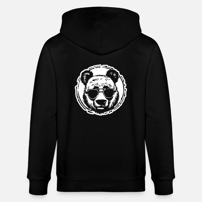 Panda Pandabär - Stanley/Stella Unisex Bio-Kapuzenjacke CULTIVATOR  - Schwarz